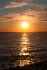 seascape on the coast of Boccadasse in Genoa in Liguria