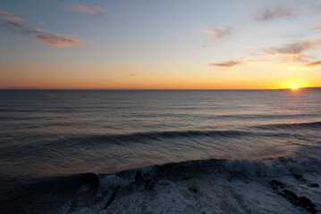 seascape on the coast of Boccadasse in Genoa in Liguria