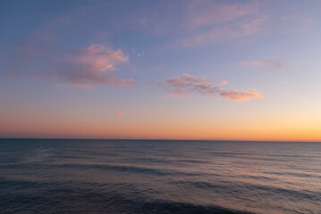 seascape on the coast of Boccadasse in Genoa in Liguria
