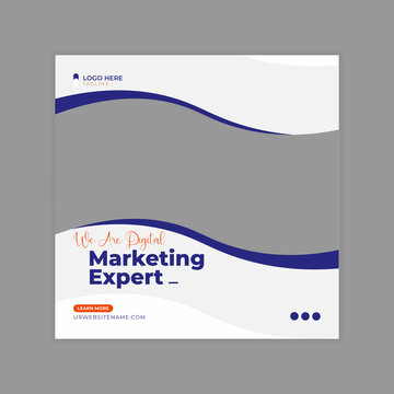 Digital marketing expert instagram post web banner or social media banner template