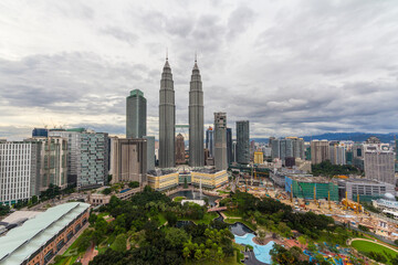 Fototapeta na wymiar Top view of Kuala Lumper skyline