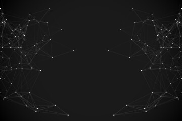 Fototapeta premium Abstract Plexus Digital Big Data Network Futuristic Connection Vector Background.