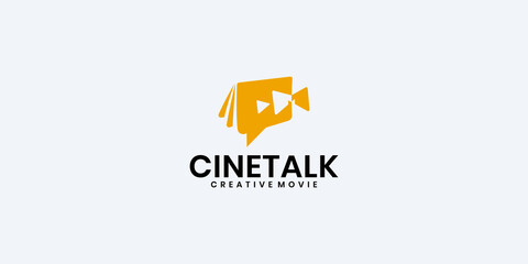 cinema talk logo template