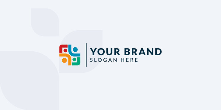 Community man logo vector icon isolated