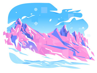 Paesaggio invernale di montagna innevata