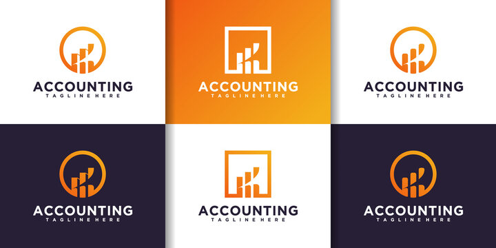 flat design accounting logo template collection