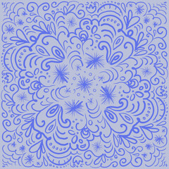 Colorful ornament. Circular ornament. Vector illustration. Illustration in doodle style. Poster for interior decor. Festive texture for printing on textiles and printing.