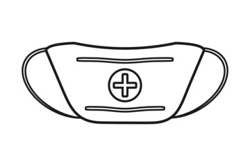 Face mask or surgical mask thin icon vector illustration