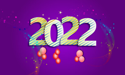 The new year 2022 background with balloon