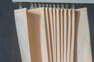 old shabby vertical blinds time to change, selective focus