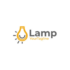 Minimalist Simple colorful Lamp Light logo design
