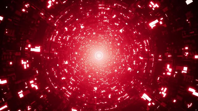 Red Circle Light Sci Fi Tunnel