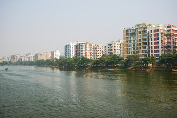 financial and residential buildings in dhaka city in bangladesh,