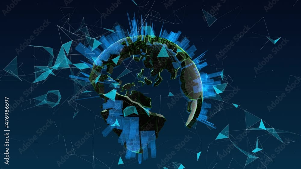Poster global network connection and data connections concept. communication technology global world networ