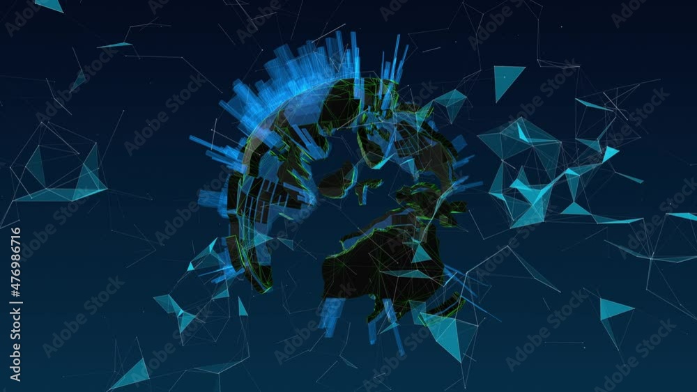 Poster global network connection and data connections concept. communication technology global world networ