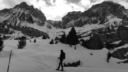 Raquetas en la nieve
