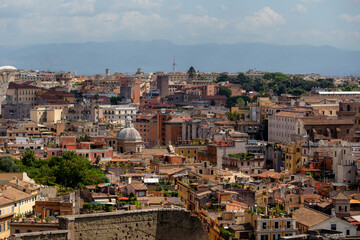 Fototapeta na wymiar aerial view of rome, old historical buildings , view of Rome , cityscape photography of Rome Italy 