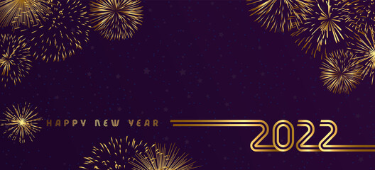 Merry Christmas and A Happy New Year 2022 congrats. Abstract isolated graphic design template. Decorative lines digits. Golden stroke typography. Creative horizontal bg. Xmas eve decor.
