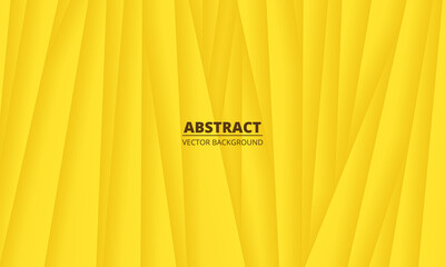 Bright yellow stripes 3d abstract background with paper layer geometric elements. Modern paper cut yellow striped background. Vector illustration