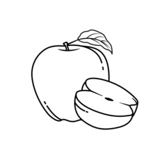 outline design vector fresh apple fruit