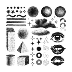 vector Memphis design elements. Retro graphics set , 80s design trends and vintage geometric element illustration. Collection of vector
