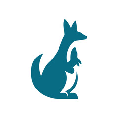 logo design for kangaroos and their children. illustration baby care kangaroo logo design template. animal icon inspiration