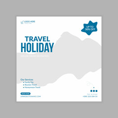 Travel holiday instagram post and social media post template