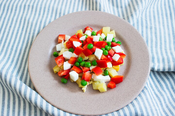 Healthy colored food chameleon salad.