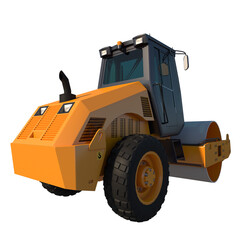 Road Roller 1- Perspective B view white background 3D Rendering Ilustracion 3D	