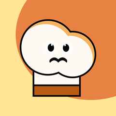 Cartoon character of bread and pastries. Vector illustration. cookies, bread, pie, biscuit, toque chef