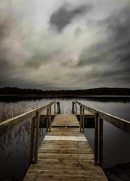 clouds over lake