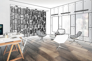 Contemporary Office Environment (draft) - 3D Visualization