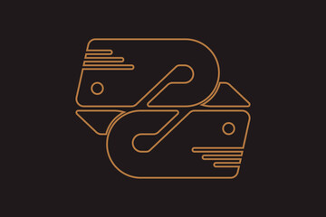 Simple whale logo template design. Vector illustration
