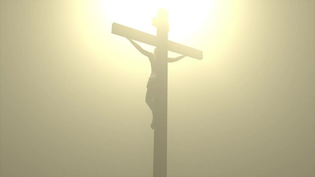 Jesus on the cross - 3d render looped.