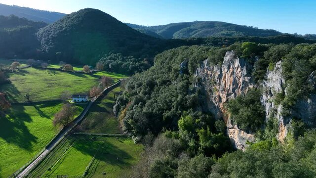 Landscape at Man&aacute;s in the Liendo Valley. Liendo Valley, Monta&ntilde;a Oriental Costera, Cantabrian Sea, Cantabria, Spain, Europe
