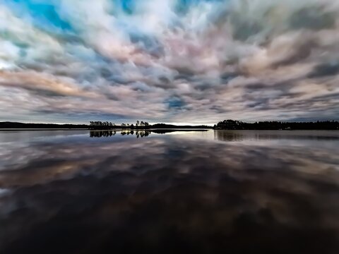 sunset over the river