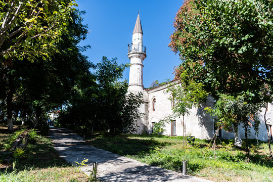 Esmahan Sultan Mosque, one of the most important historical and religious monuments from the Black sea. Mangalia, Romania.
