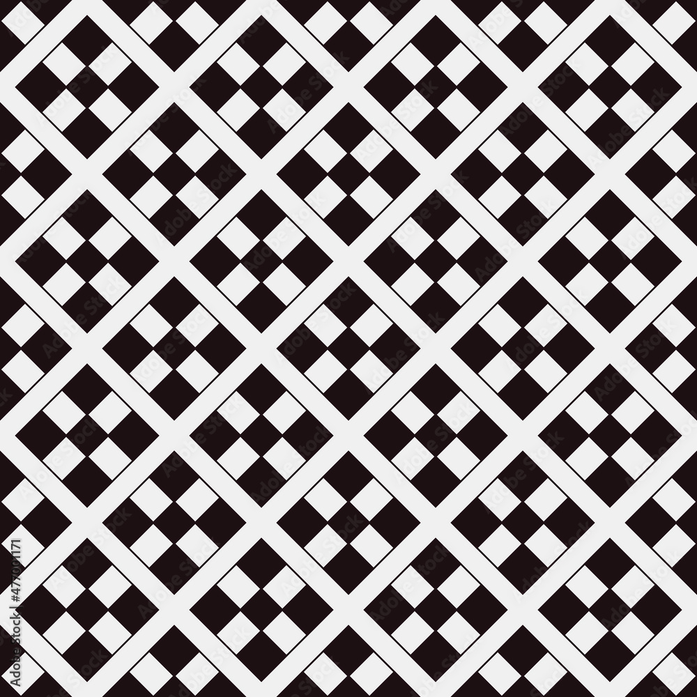 Aufkleber chess tiles in a diagonal position. vector with seamless rhombuses, inside which are small chess boa