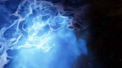 Nebula in space, science fiction wallpaper, stars and galaxy, 3d illustration