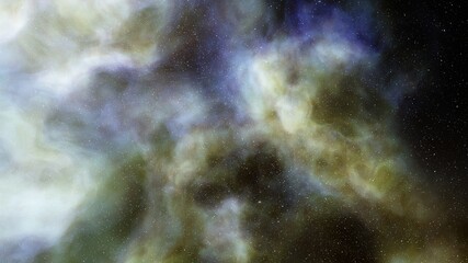 Nebula in space, science fiction wallpaper, stars and galaxy, 3d illustration