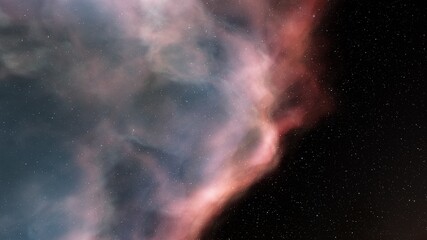 Nebula in space, science fiction wallpaper, stars and galaxy, 3d illustration
