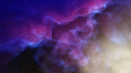 Nebula in space, science fiction wallpaper, stars and galaxy, 3d illustration