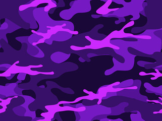 Camouflage seamless pattern. Military texture of spots. Print on fabric and clothing. Vector illustration