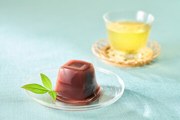 水ようかんと緑茶