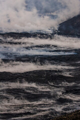 Fagradalsfjall volcano unleashing its lava in mild stages of development