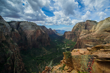 Fototapeta premium Top of the Angels Landing in the Zion National Park, Utah, USA