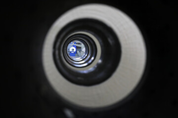 Concentric circle of cotton yarn