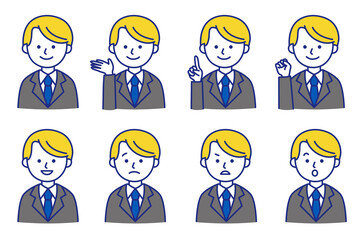 男性 スーツ 会社員 ビジネス イラスト ベクター AI 素材