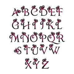 hand drawn alphabet Love Gradient 