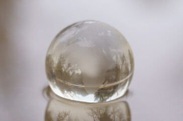 Planet earth - globe in water. Global warming concept.